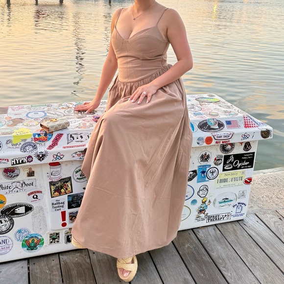 Zara Dresses & Skirts - Zara Tan Maxi Dress